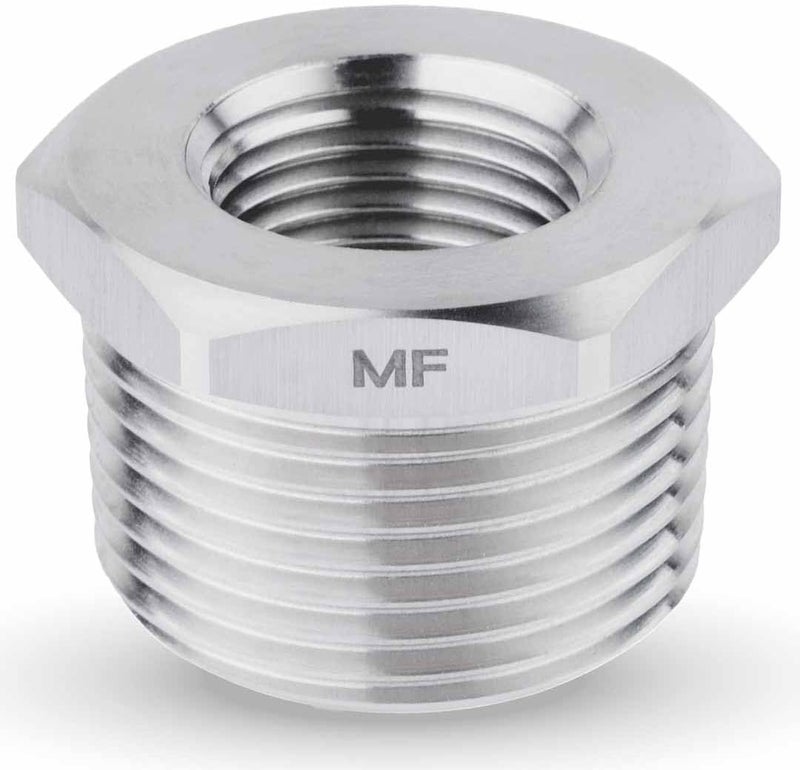 MAACFLOW Stainless Steel 1" Male NPT to 1/2" Female NPT Adapter Reducer Hex Bushing (Thread OD 1.27" - ID 0.72") (Pack of 1) - Image 1